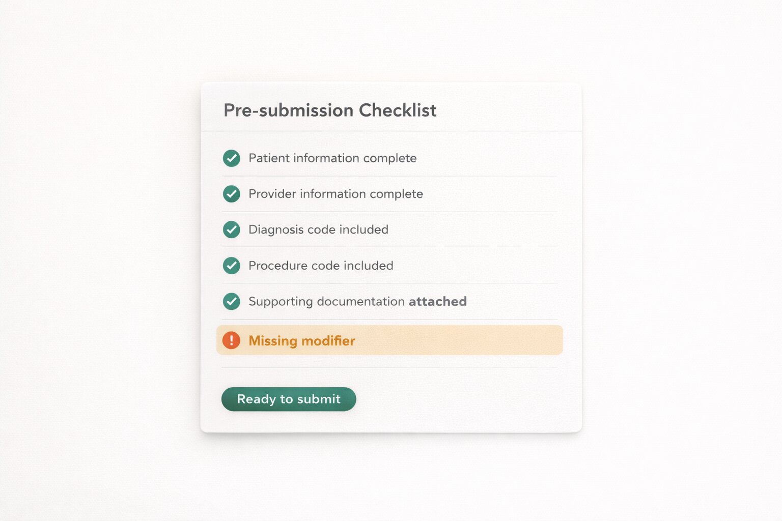 Claims workflow and validation screen in Anise